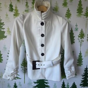 Women's Insight White Belted Jacket